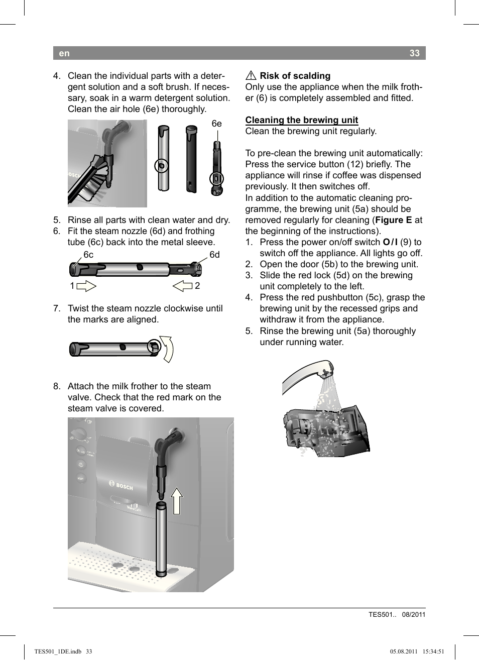 Bosch TES50159DE VeroCafe Kaffeevollautomat schwarz User Manual | Page 33 / 78