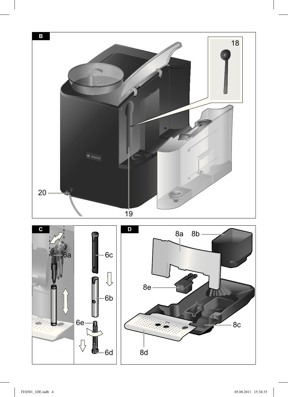 Bosch TES50159DE VeroCafe Kaffeevollautomat schwarz User Manual | Page 4 / 78