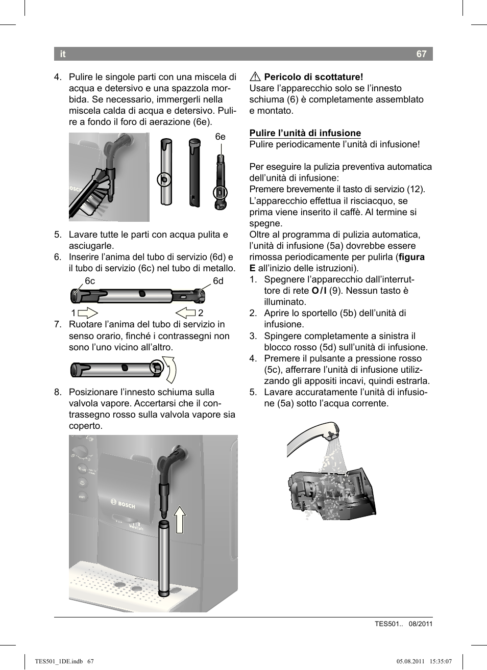 Bosch TES50159DE VeroCafe Kaffeevollautomat schwarz User Manual | Page 67 / 78