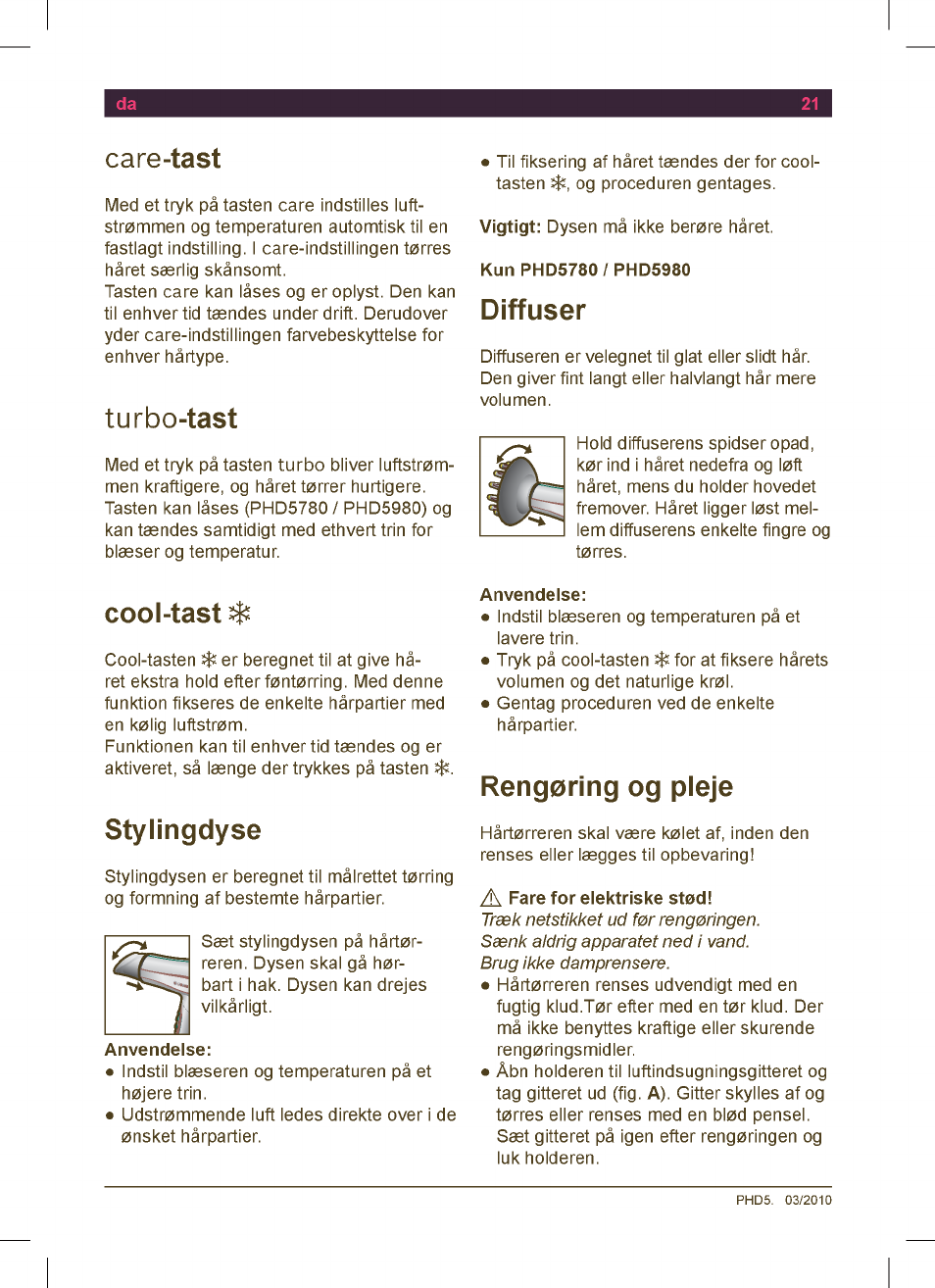 Bosch PHD5513 Haartrockner beautixx comfort User Manual | Page 23 / 74