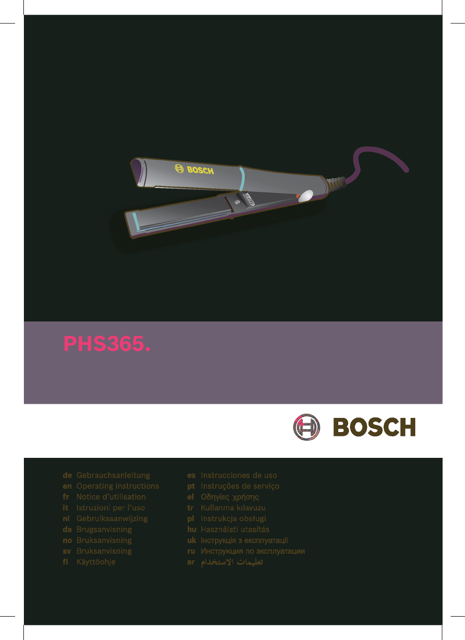 Bosch PHS3651 Haarglätter BrilliantCare Business User Manual | 64 pages