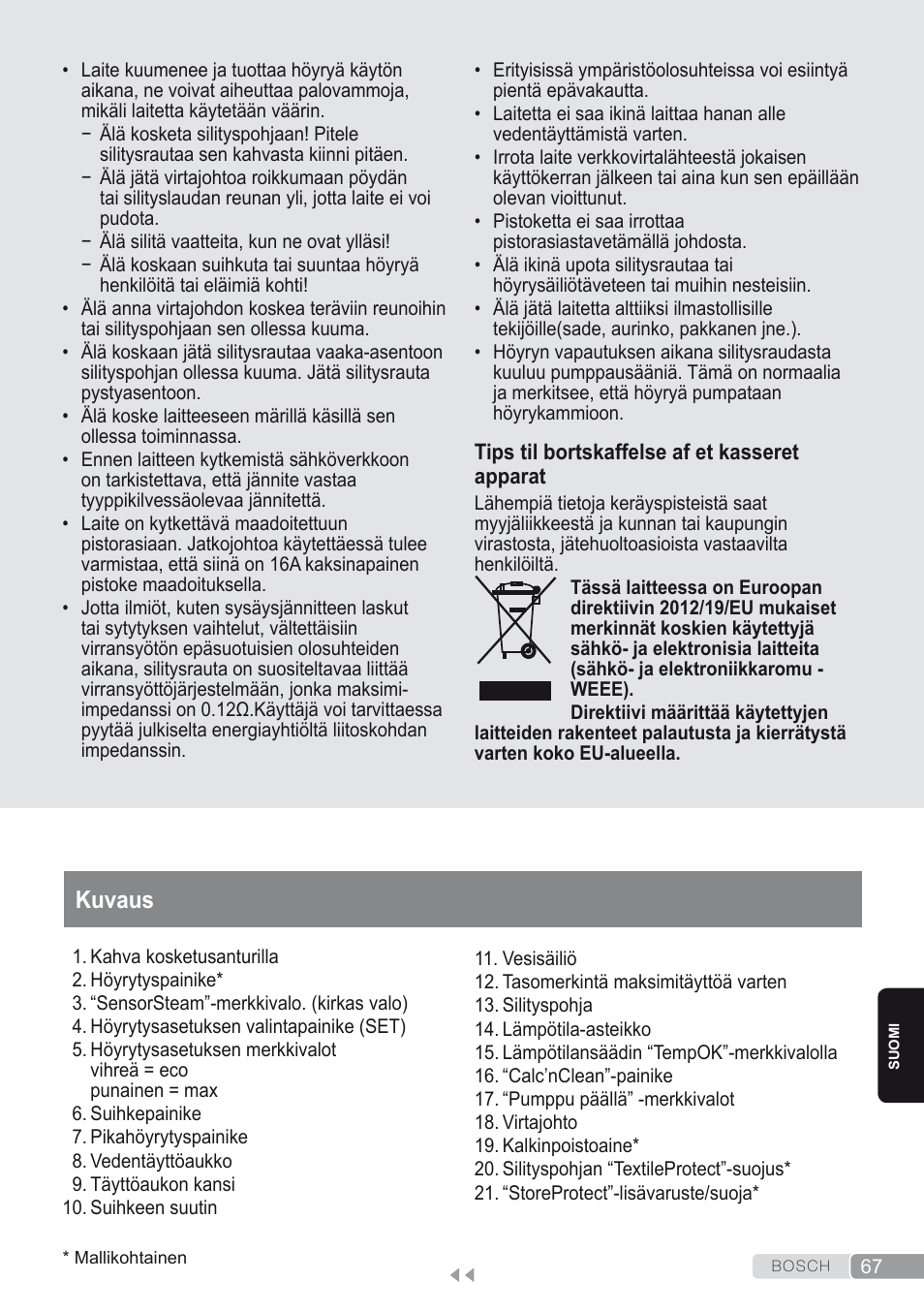 Kuvaus | Bosch Kompakt-Dampfgenerator Sensixx´x DI90 AntiShine TDI903231A anthrazit metallic rosso rot User Manual | Page 69 / 160