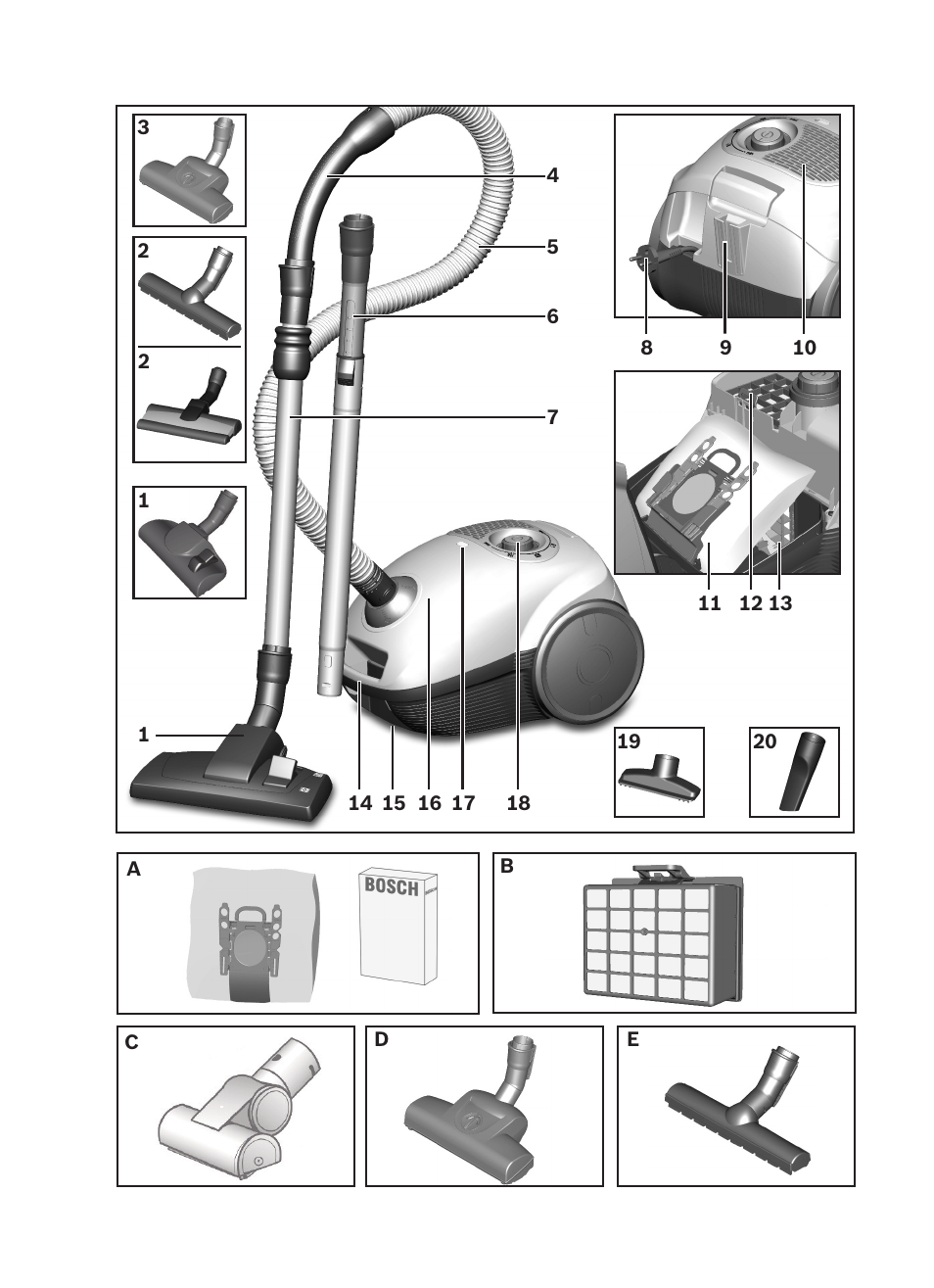 Bosch MoveOn Bodenstaubsauger mit Staubbeutel BGL35MOVE2 flaming red User Manual | Page 105 / 110