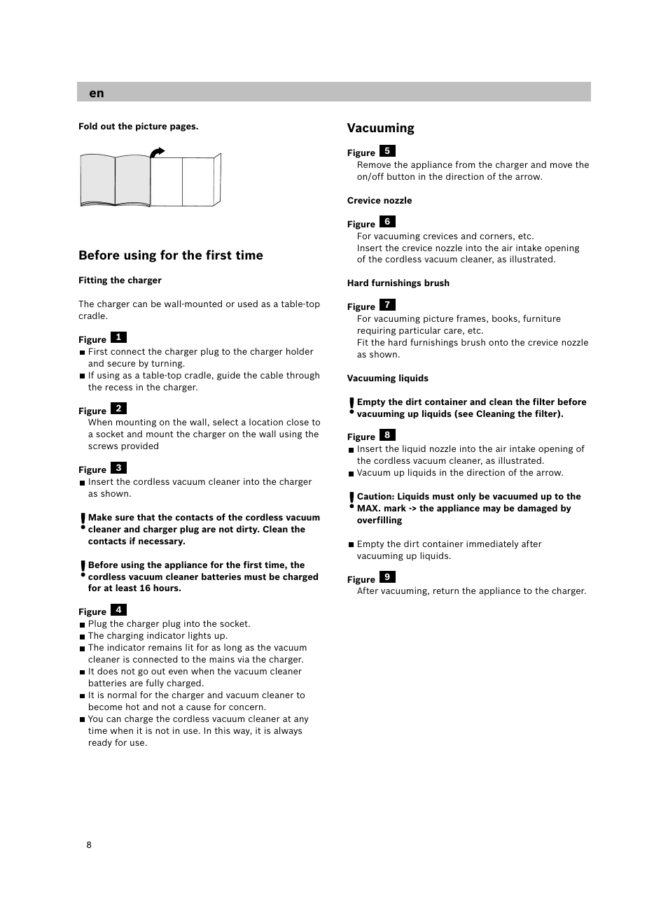 Bosch 14.4V WetDry Akkusauger mit Tisch-Wandhalter BKS4043 silber User Manual | Page 10 / 98