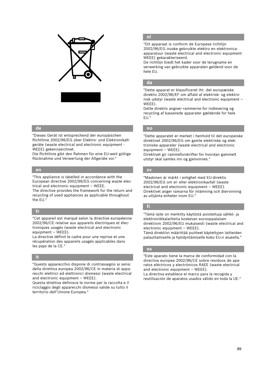 Bosch 14.4V WetDry Akkusauger mit Tisch-Wandhalter BKS4043 silber User Manual | Page 91 / 98