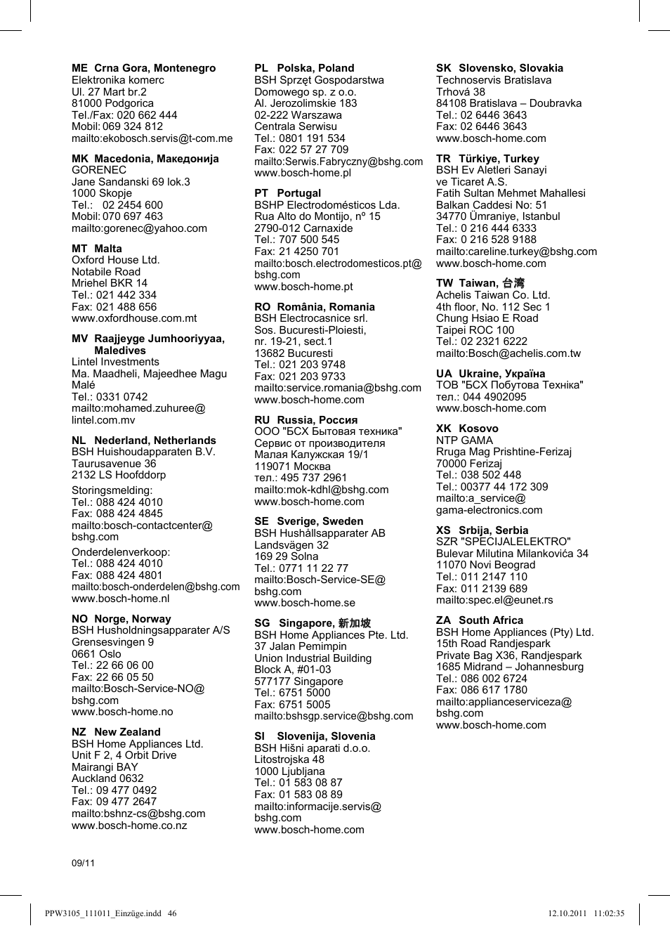 Garantiebedingungen | Bosch PPW3105 Personenwaage elektronisch AxxenceEasy User Manual | Page 48 / 50