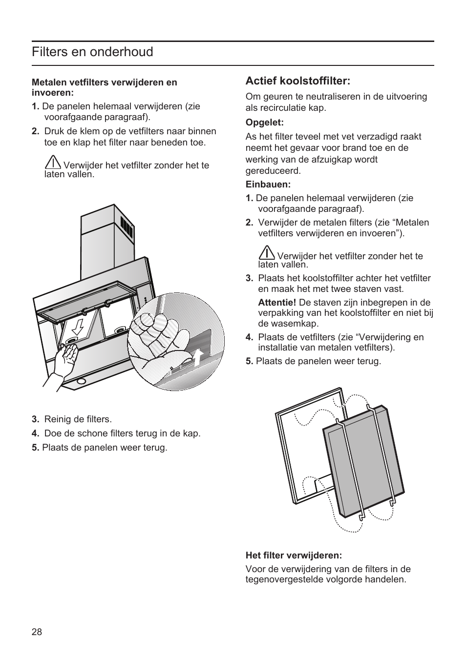 Filters en onderhoud | Bosch DWK096652 Edelstahl User Manual | Page 28 / 84