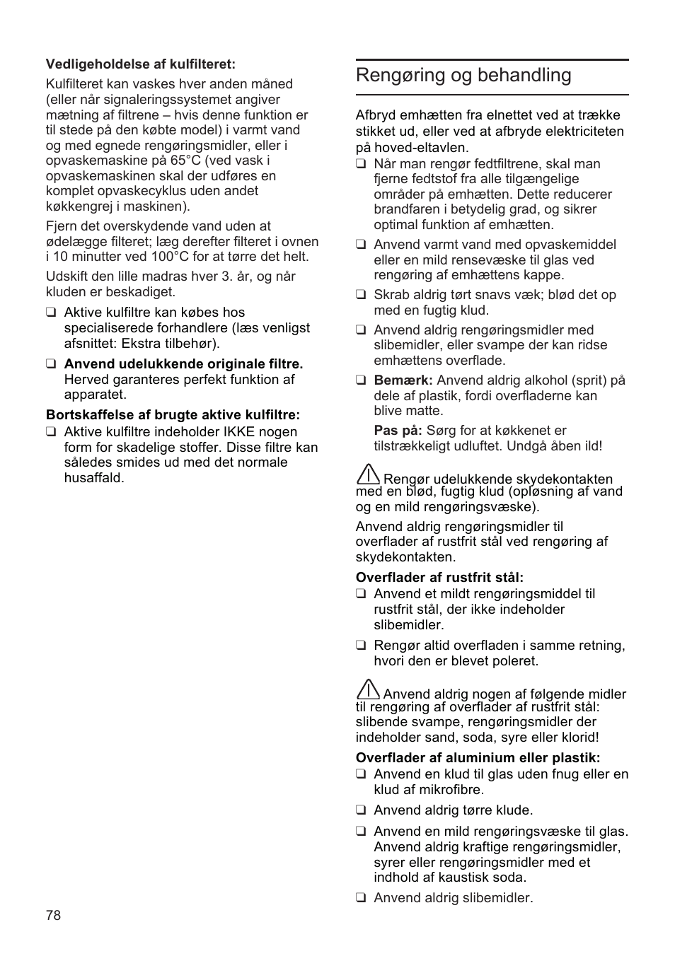 Rengøring og behandling | Bosch DWK096652 Edelstahl User Manual | Page 78 / 84