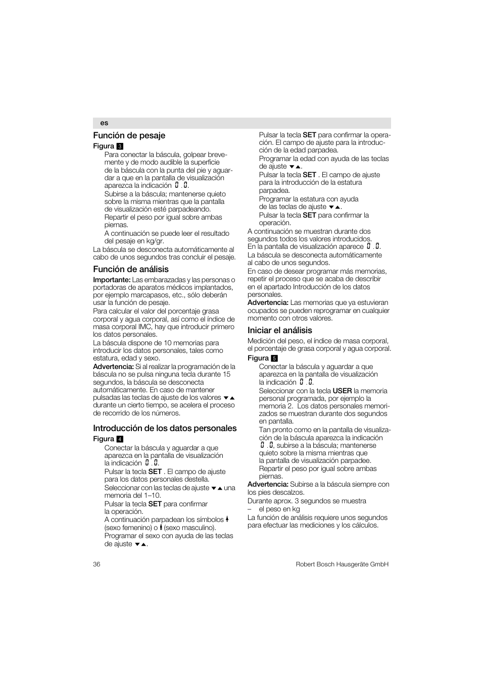 Bosch PPW3320 Analysewaage elektronisch AxxenceSlimLine Analysis User Manual | Page 36 / 84