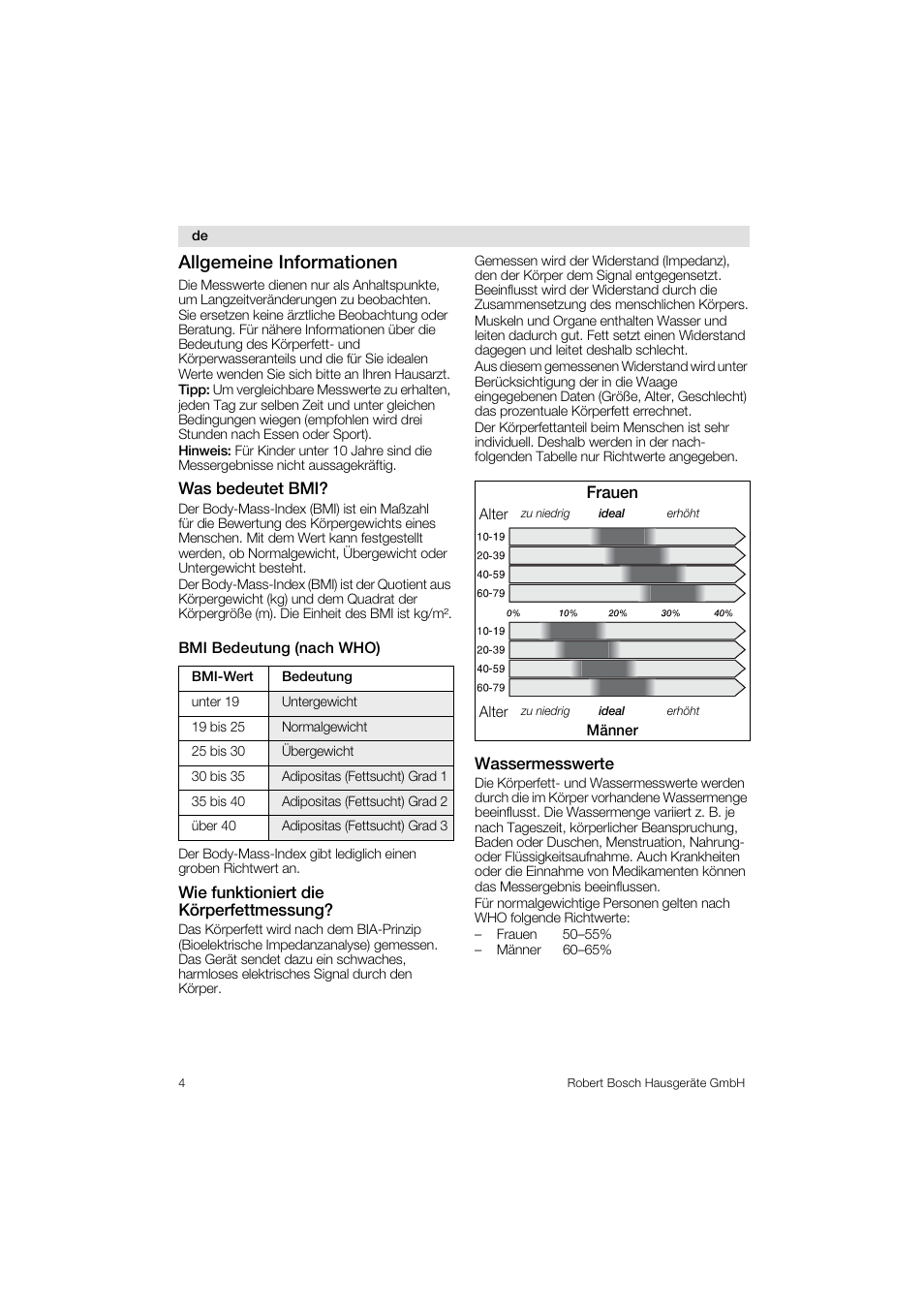 Allgemeine informationen | Bosch PPW3320 Analysewaage elektronisch AxxenceSlimLine Analysis User Manual | Page 4 / 84