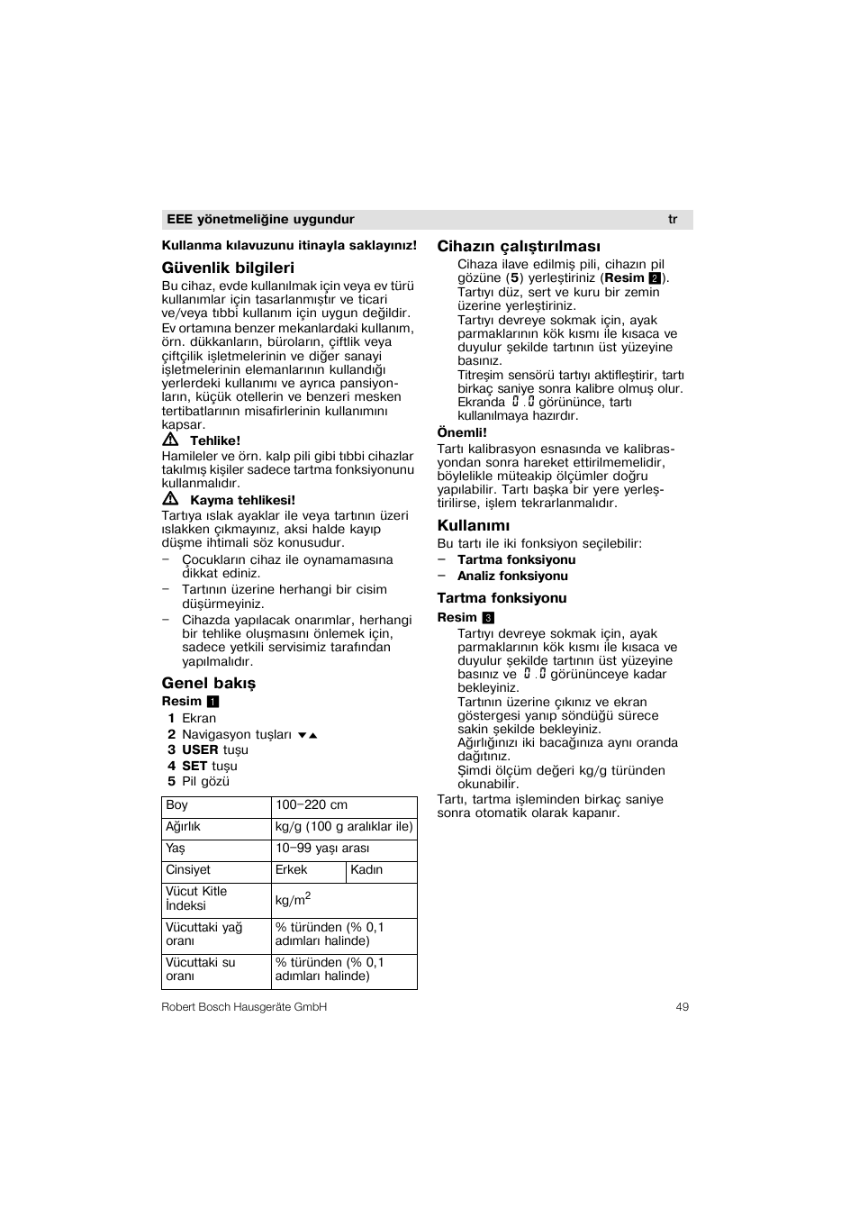 Bosch PPW3320 Analysewaage elektronisch AxxenceSlimLine Analysis User Manual | Page 49 / 84