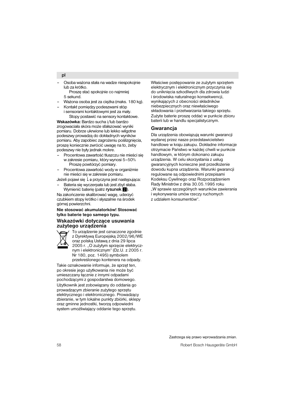 Bosch PPW3320 Analysewaage elektronisch AxxenceSlimLine Analysis User Manual | Page 58 / 84