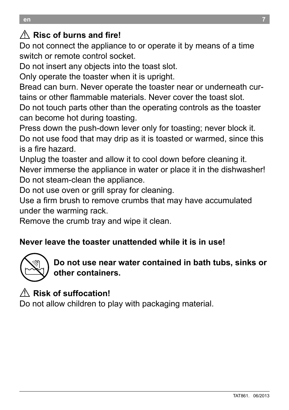 Bosch TAT8613 Kompakt-Toaster EdelstahlKunststoff Styline Primärfarbe schwarz Sekundärfarbe schwarz User Manual | Page 9 / 96