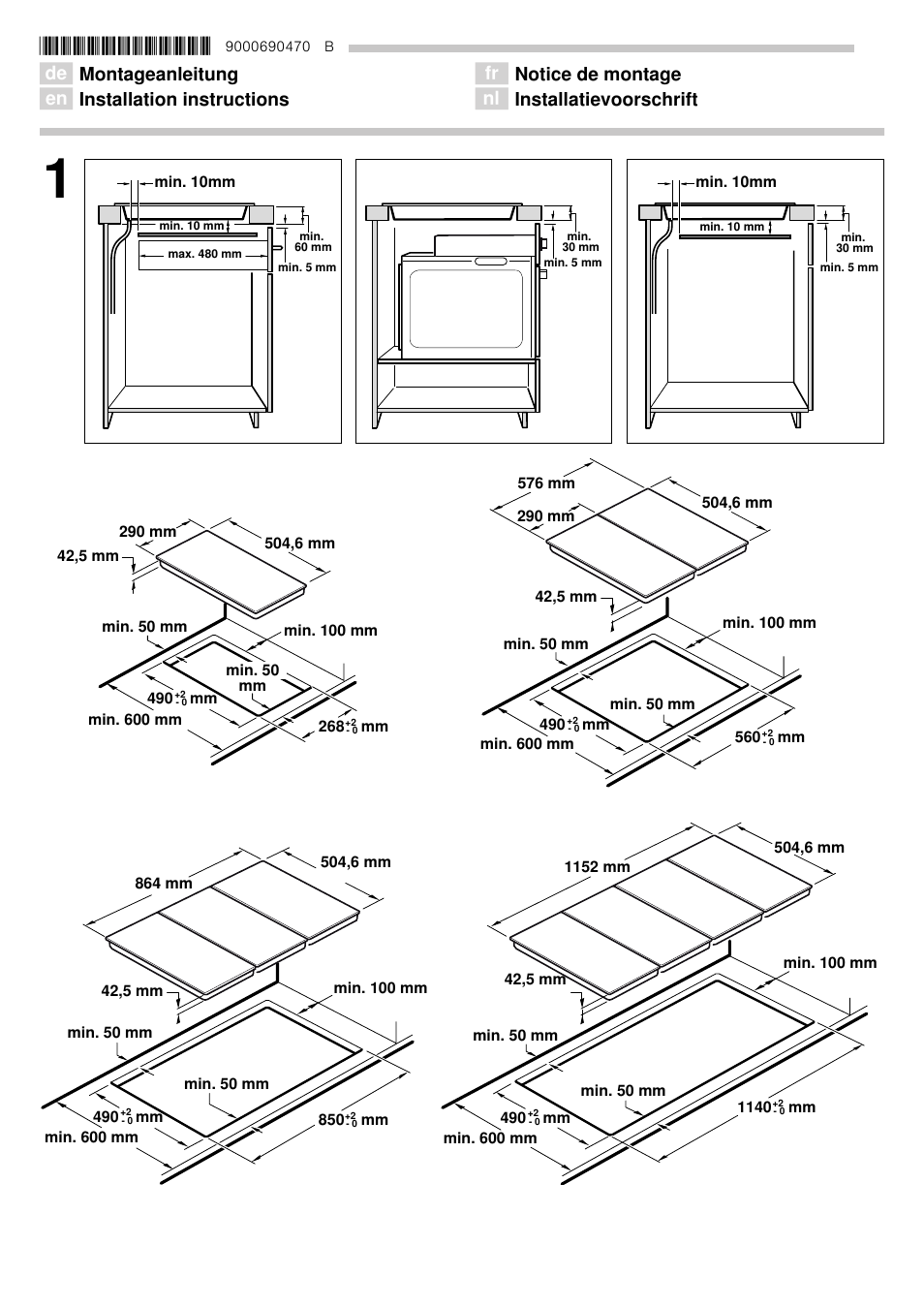 Bosch PCX345E Edelstahl Massekochplatten-Schaltermulde Domino User Manual | 4 pages