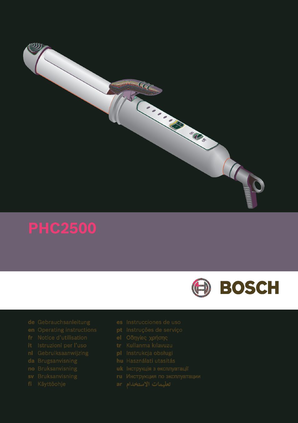 Bosch PHC2500 Lockenstab ProSalon Home User Manual | 54 pages