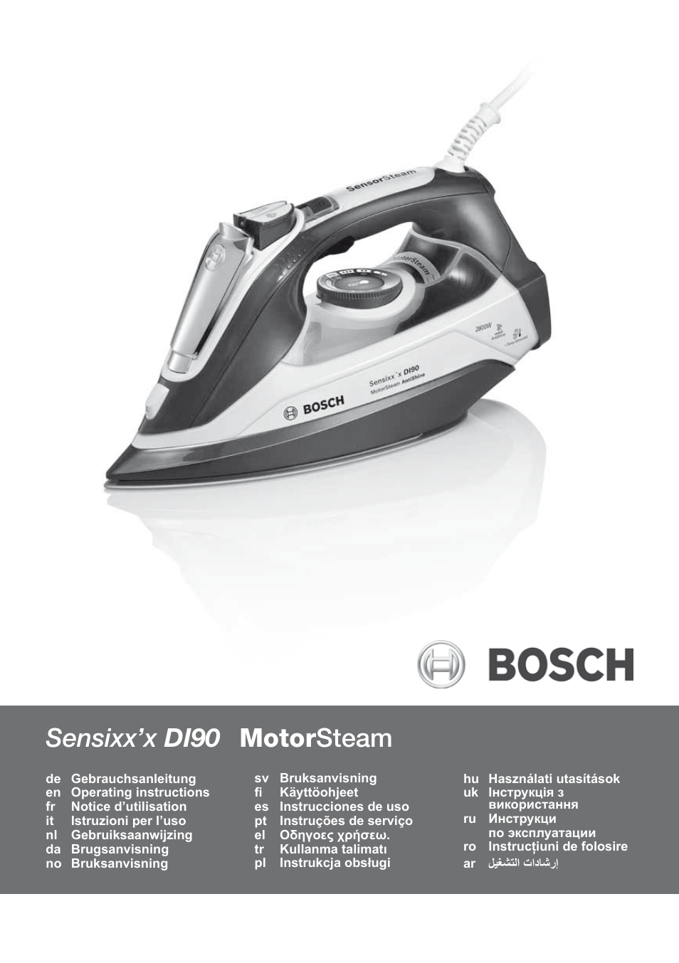 Bosch Kompakt-Dampfgenerator Sensixx´x DI90 AntiShine TDI902836A magic night blue weiß User Manual | 188 pages