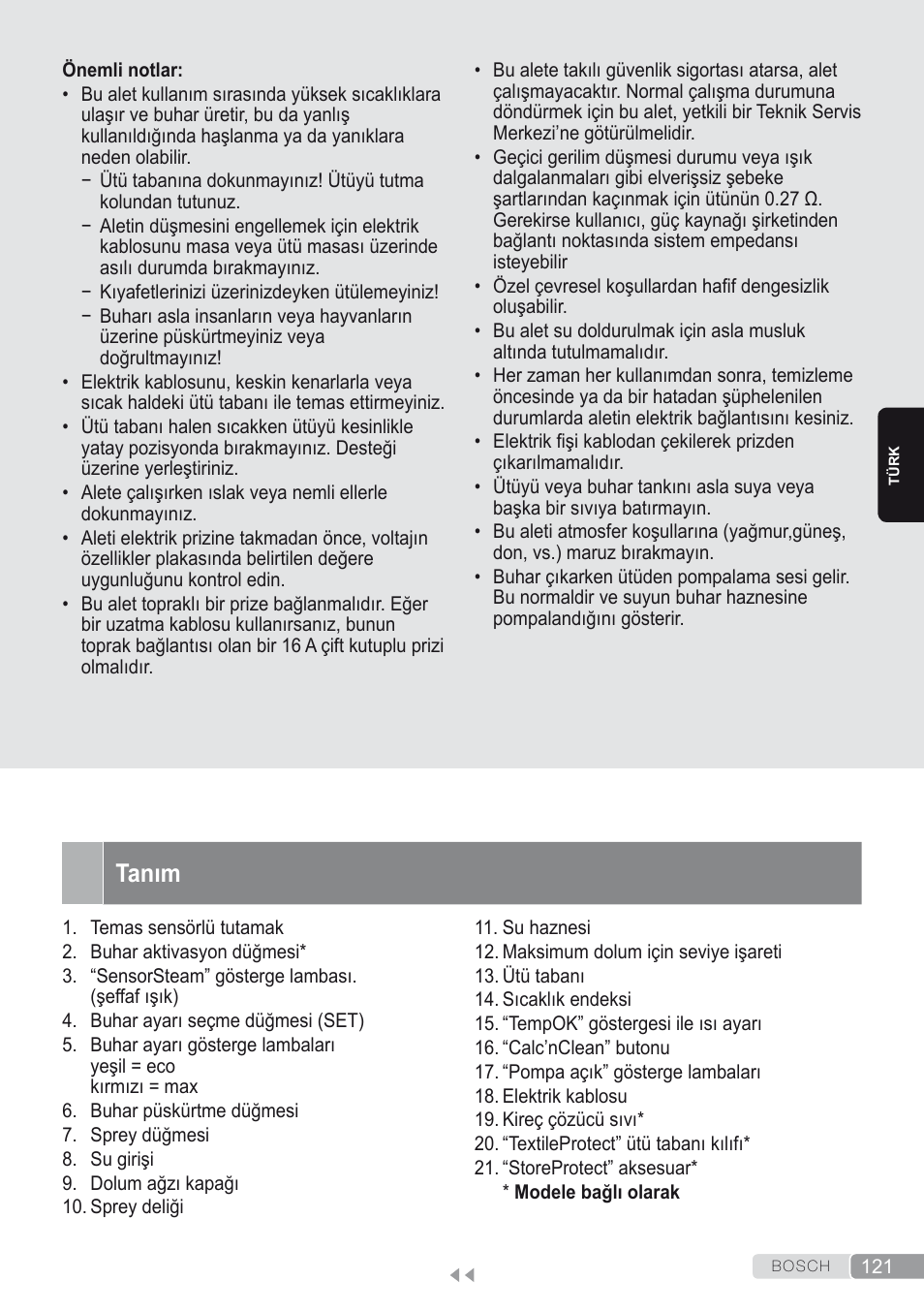 Tanım | Bosch Kompakt-Dampfgenerator Sensixx´x DI90 AntiShine TDI902836A magic night blue weiß User Manual | Page 121 / 188