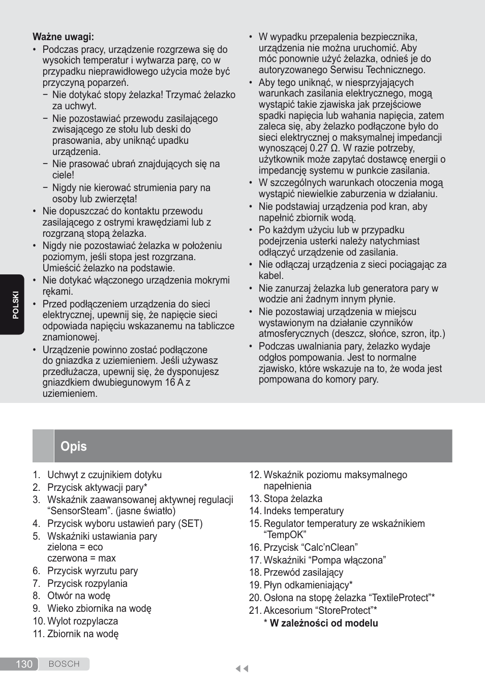 Opis | Bosch Kompakt-Dampfgenerator Sensixx´x DI90 AntiShine TDI902836A magic night blue weiß User Manual | Page 130 / 188