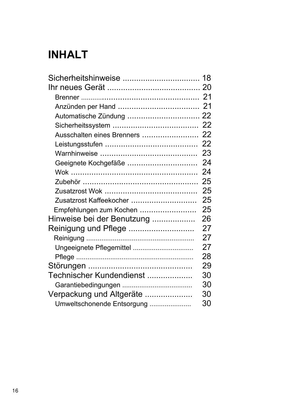 Inhalt | Bosch PRS926B70E Gas-Kochstelle Glaskeramik 90 cm User Manual | Page 17 / 106