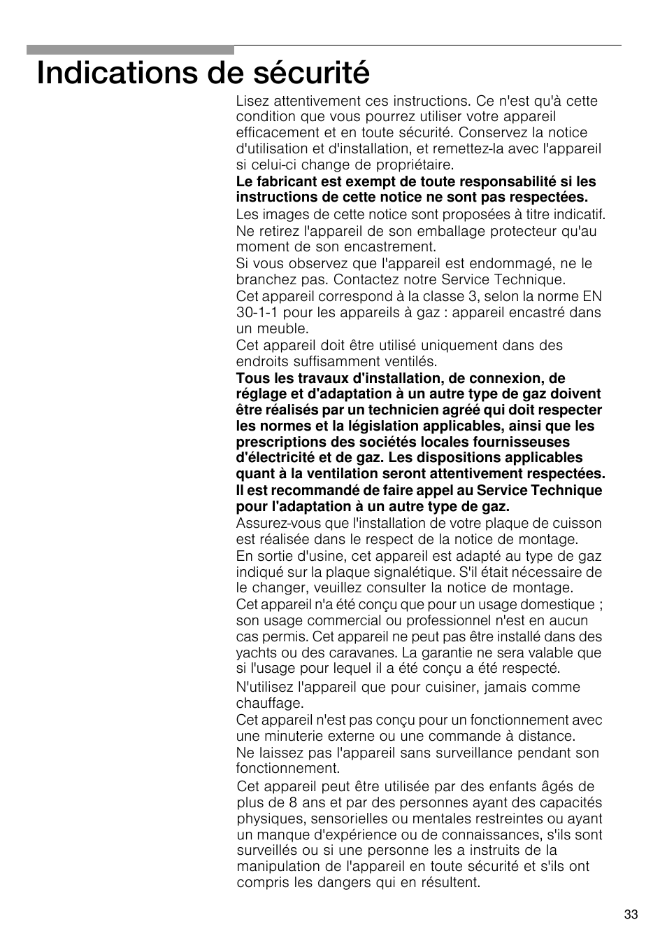 Indications de sécurité | Bosch PRS926B70E Gas-Kochstelle Glaskeramik 90 cm User Manual | Page 34 / 106