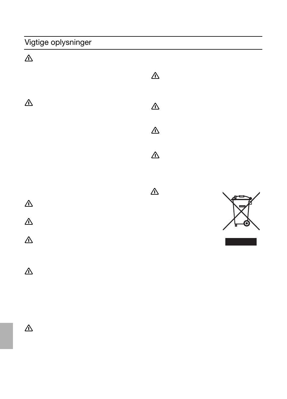 Vigtige oplysninger | Bosch DIC046750 Edelstahl Inselesse 40 cm User Manual | Page 58 / 80