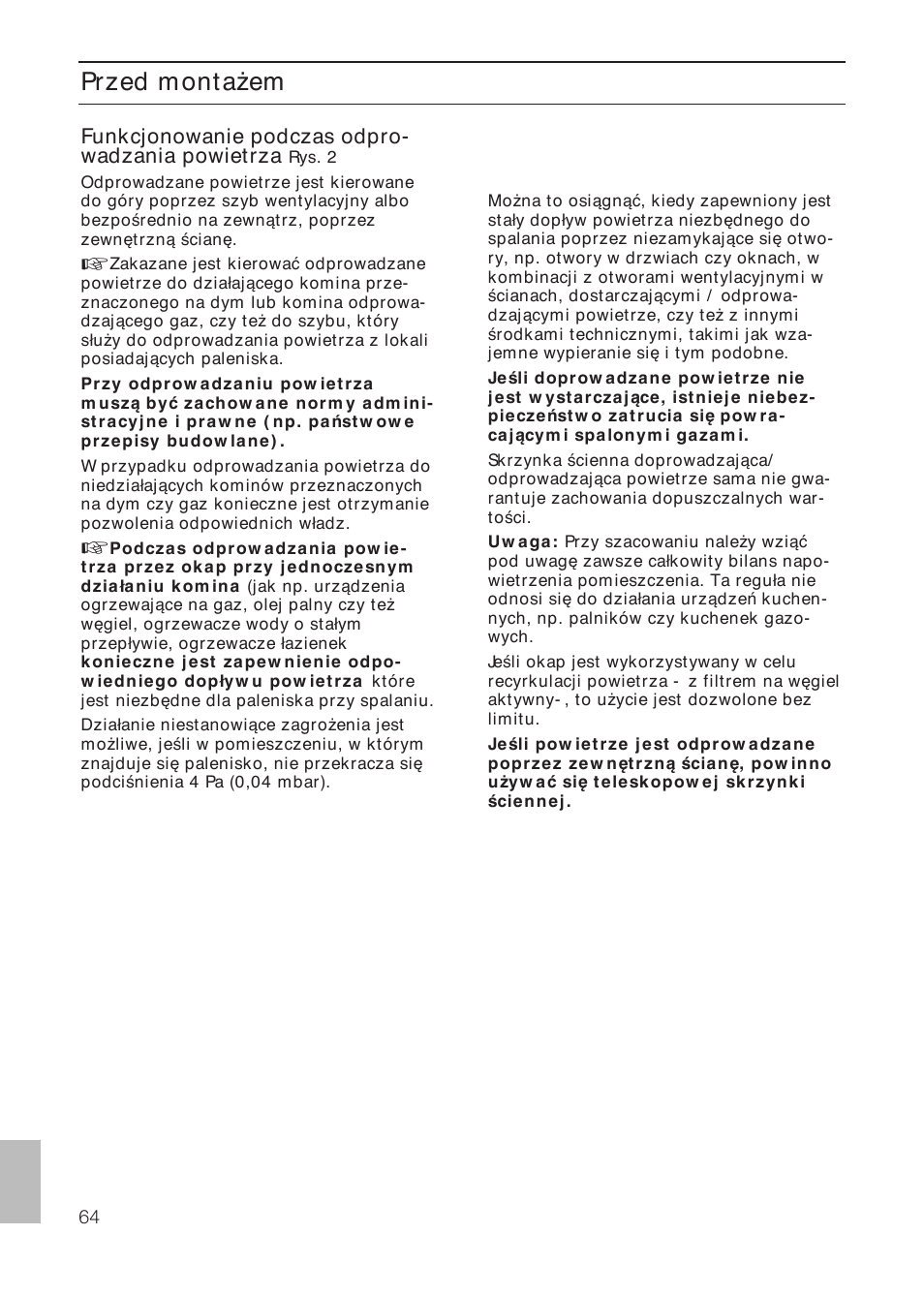 Funkcjonowanie podczas odprowa- dzania powietrza | Bosch DIC046750 Edelstahl Inselesse 40 cm User Manual | Page 64 / 80