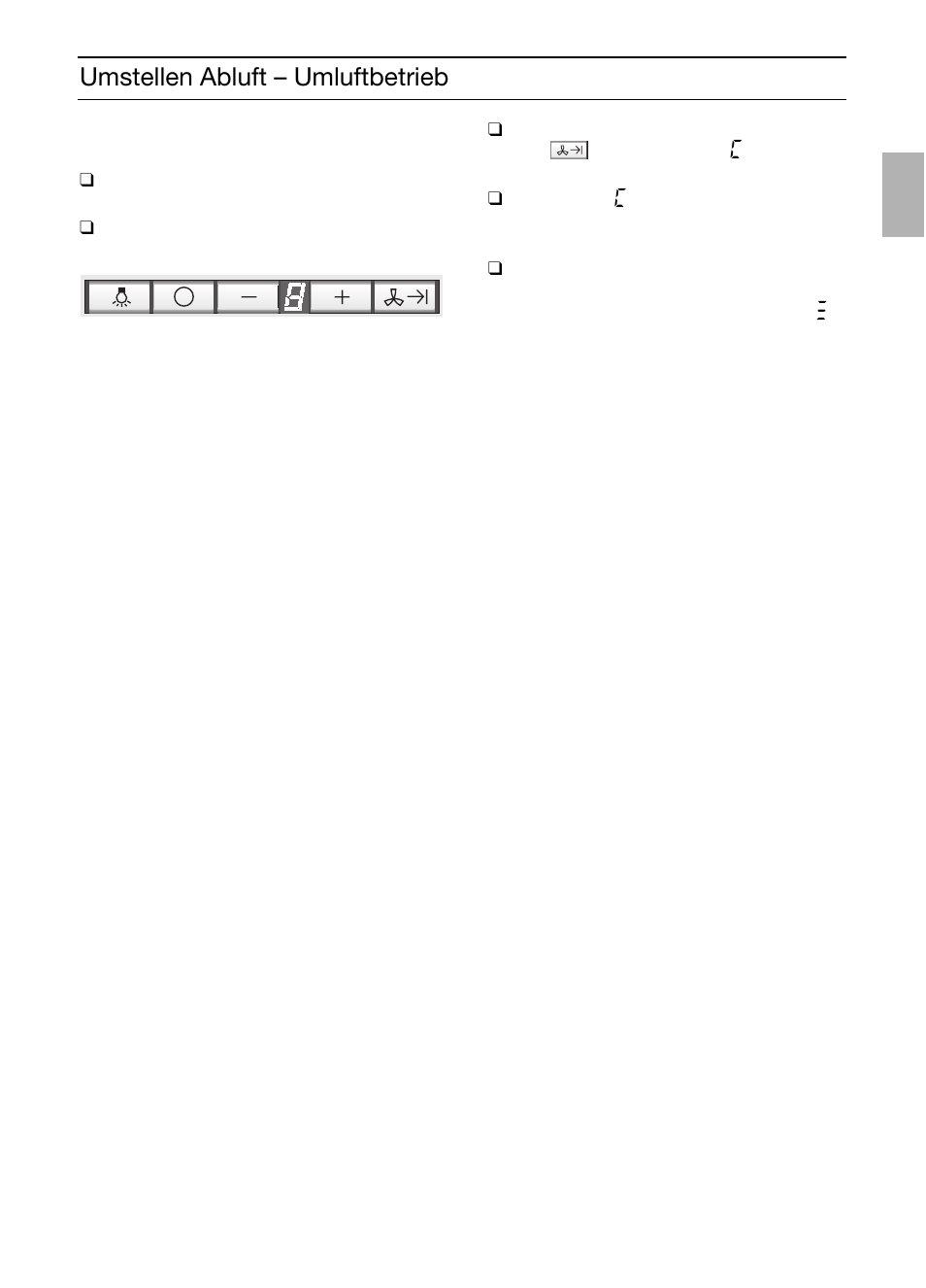 Umstellen abluft – umluftbetrieb | Bosch DIC046750 Edelstahl Inselesse 40 cm User Manual | Page 7 / 80