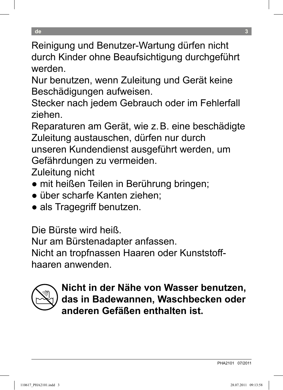 Bosch PHA2101 Warmluftstylingbürste StarShine CurlStyle User Manual | Page 5 / 97