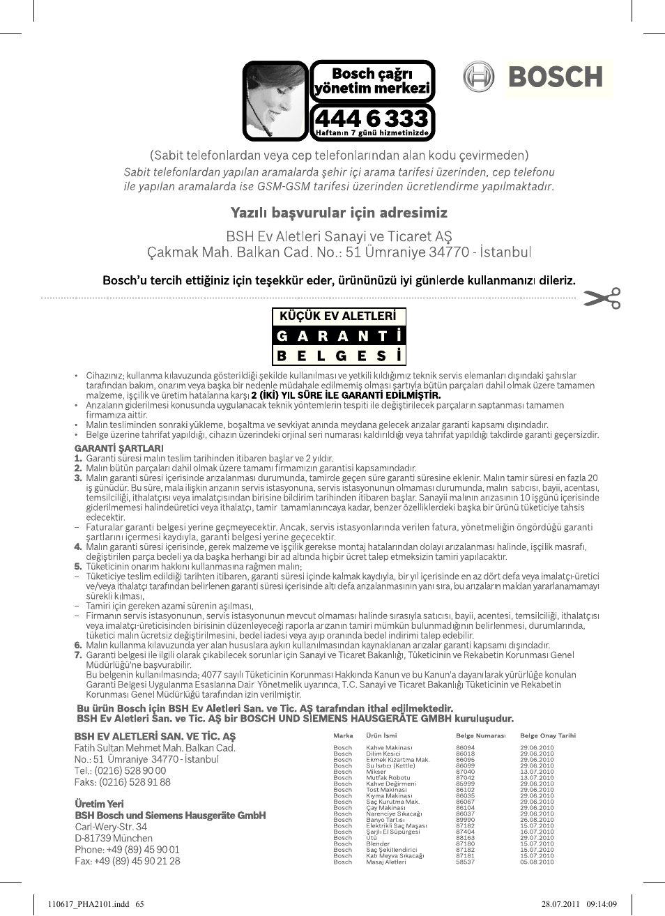 Bosch PHA2101 Warmluftstylingbürste StarShine CurlStyle User Manual | Page 67 / 97