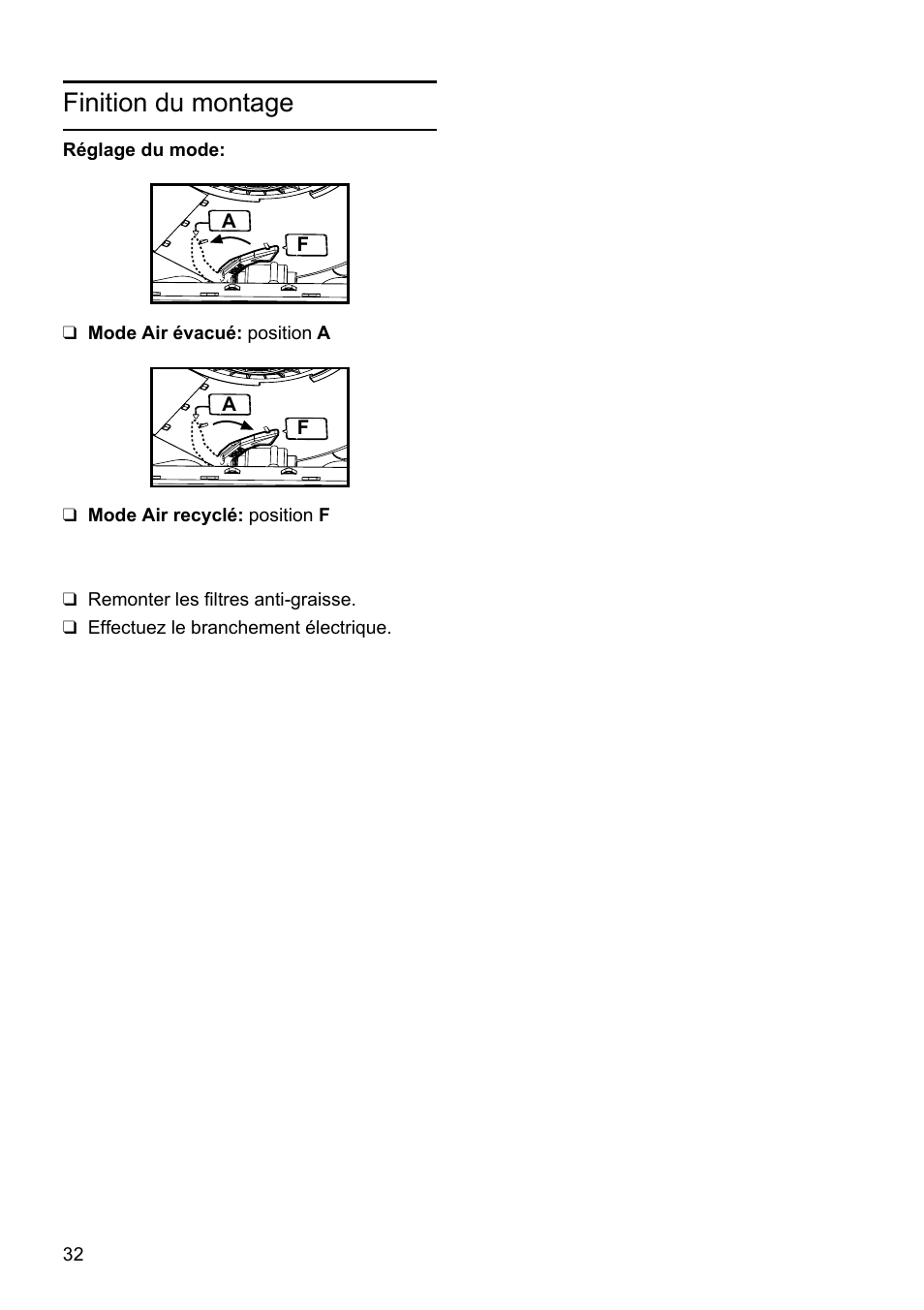 Finition du montage | Bosch DHU665E Edelstahl Unterbauhaube 60 cm User Manual | Page 32 / 114