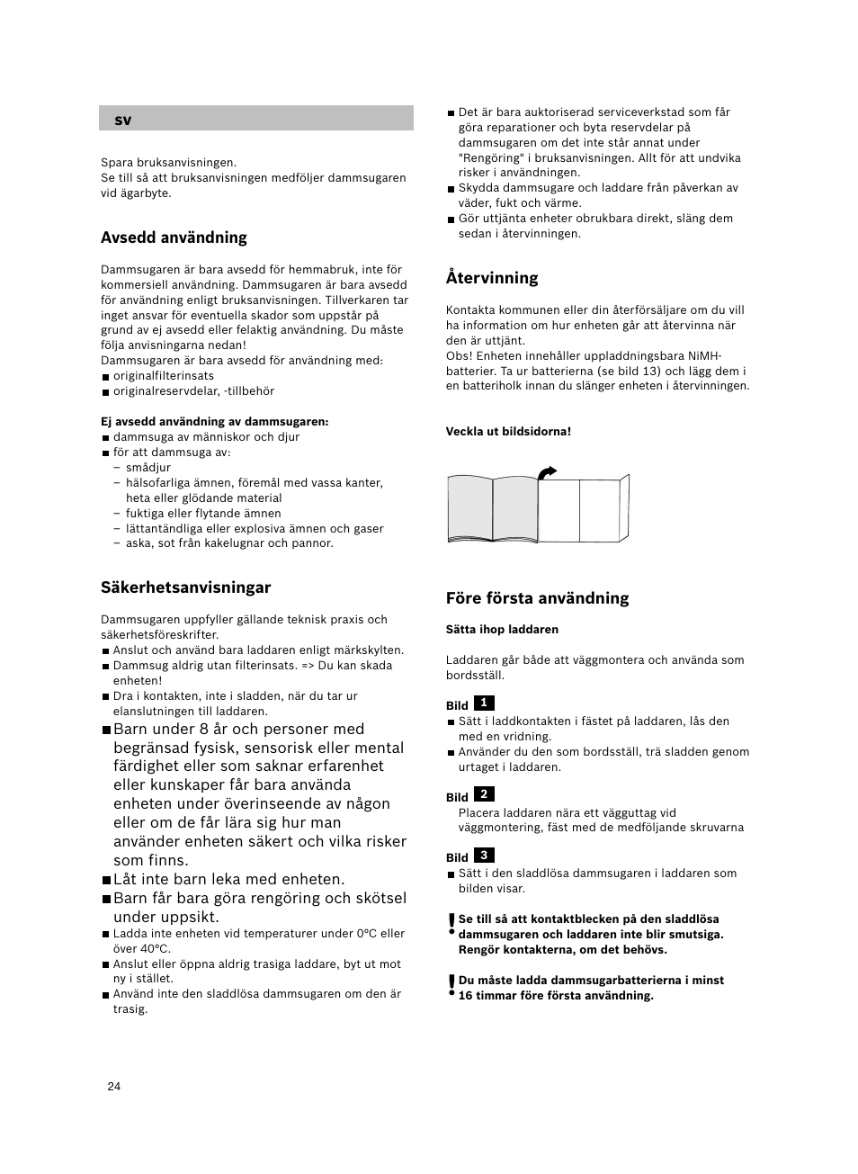 Bosch 6V Dry Akkusauger mit Tisch-Wandhalter BKS4003 deep berry - metallic User Manual | Page 26 / 82