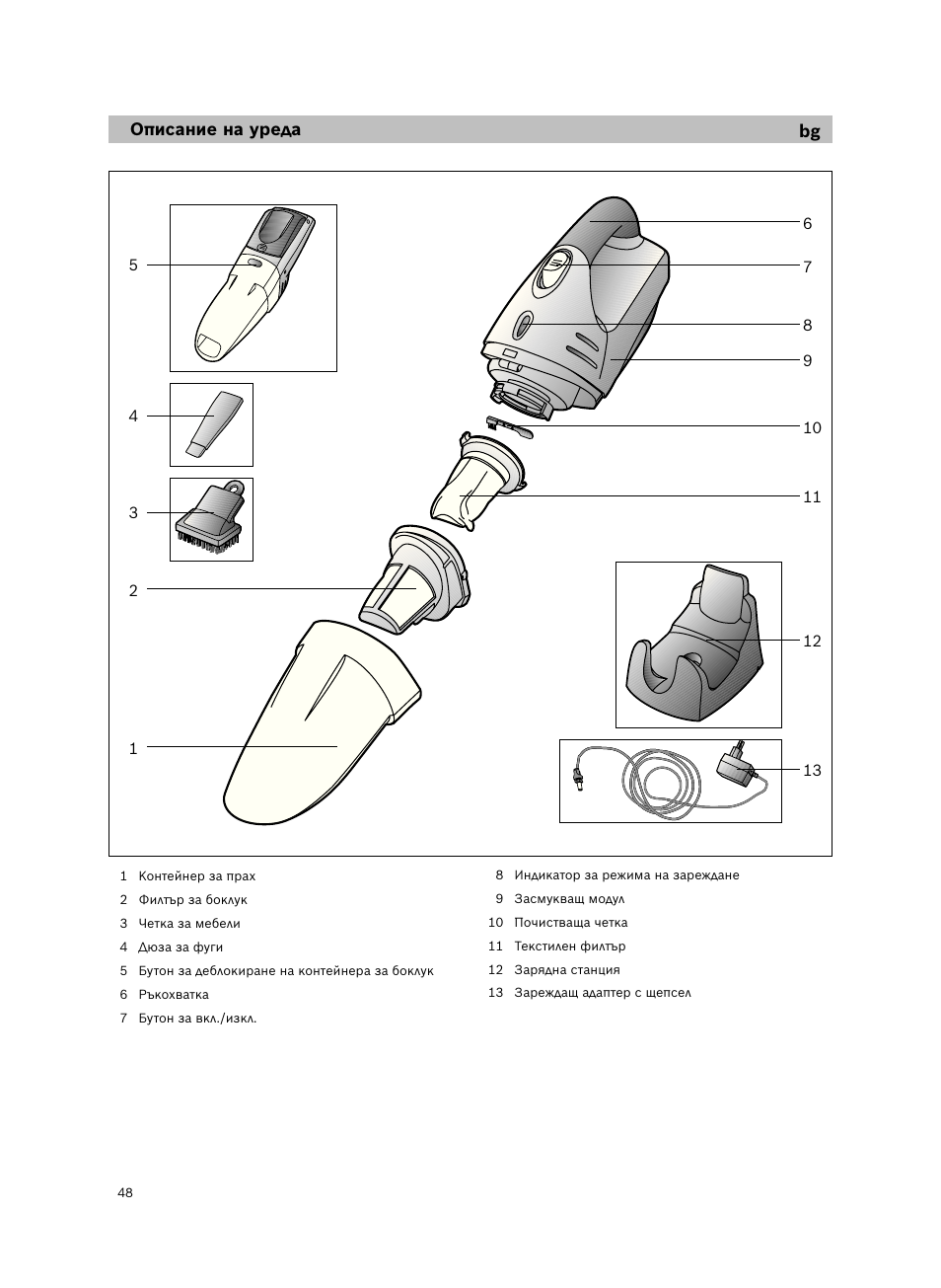 Bosch 6V Dry Akkusauger mit Tisch-Wandhalter BKS4003 deep berry - metallic User Manual | Page 50 / 82