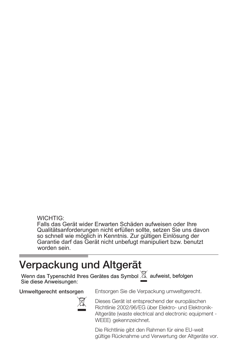 Verpackung und altgerät | Bosch NNH615XEU Gas-Kochfeld Edelstahl 60 cm User Manual | Page 15 / 98