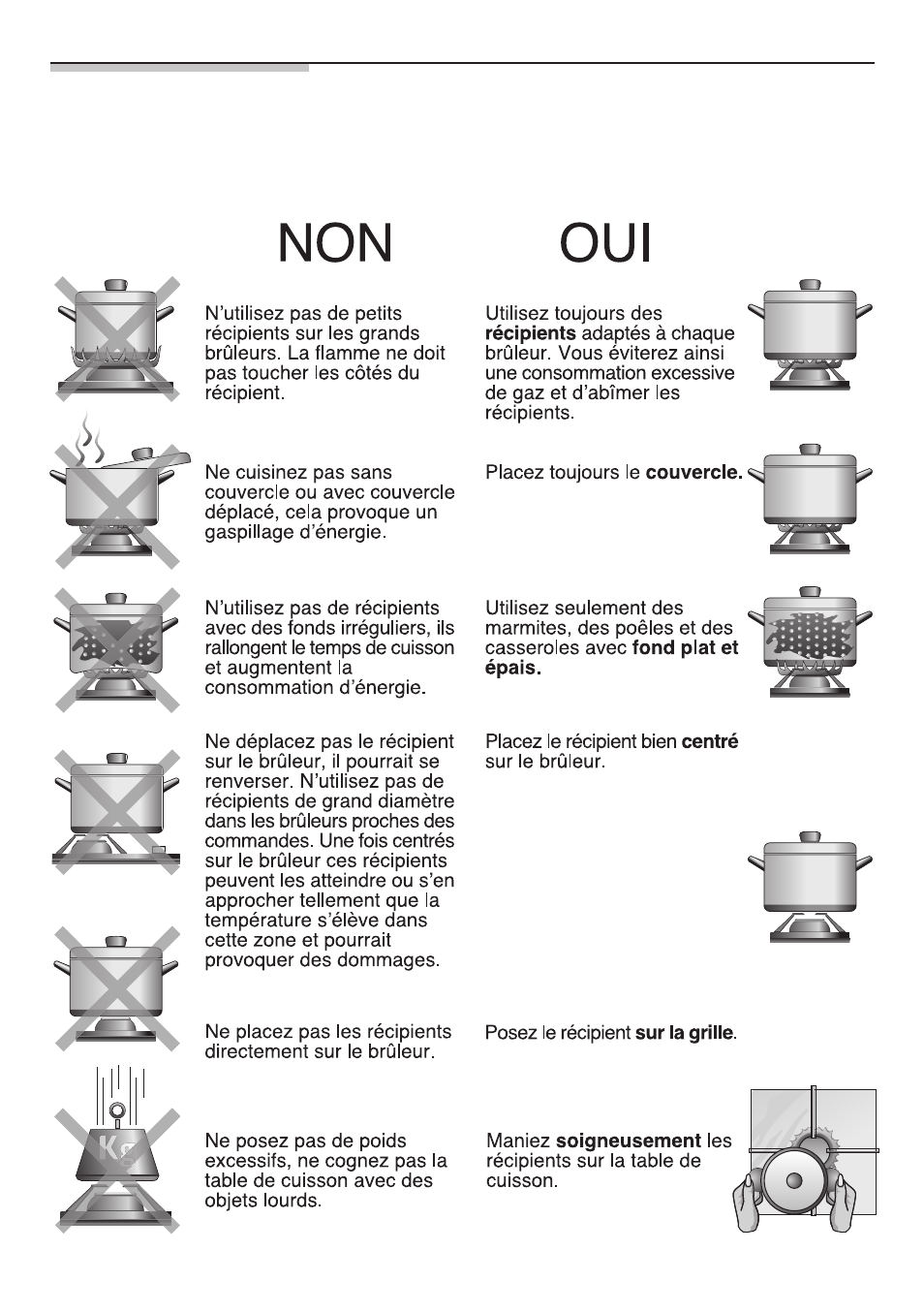 Consignes d’utilisation concernant la cuisson | Bosch NNH615XEU Gas-Kochfeld Edelstahl 60 cm User Manual | Page 35 / 98