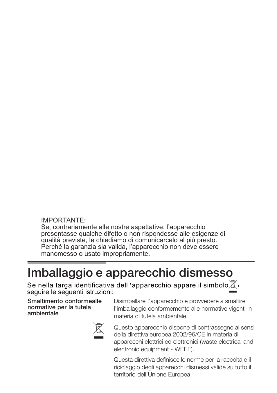 Imballaggio e apparecchio dismesso | Bosch NNH615XEU Gas-Kochfeld Edelstahl 60 cm User Manual | Page 39 / 98