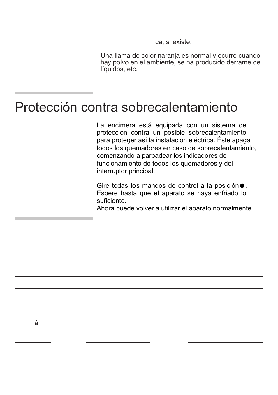 Diámetro recipientes (cm) aconsejados, Protección contra sobrecalentamiento | Bosch NNH615XEU Gas-Kochfeld Edelstahl 60 cm User Manual | Page 57 / 98