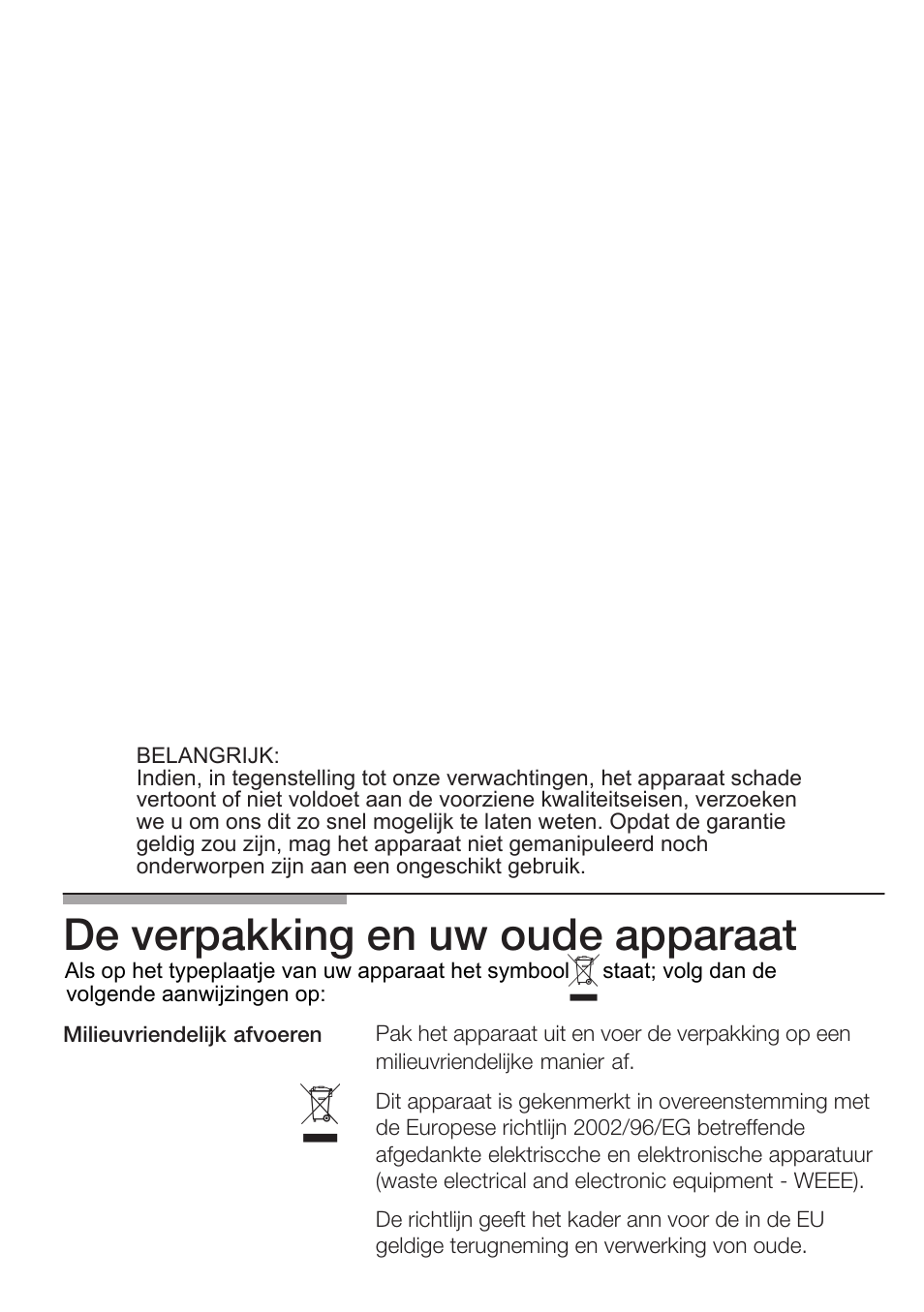 De verpakking en uw oude apparaat | Bosch NNH615XEU Gas-Kochfeld Edelstahl 60 cm User Manual | Page 63 / 98