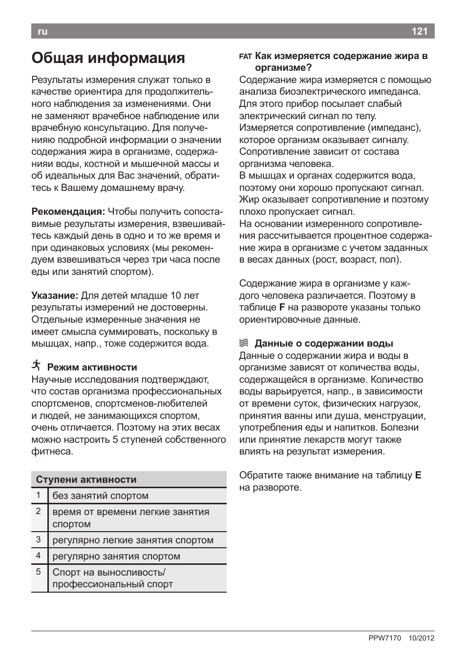 Общая информация | Bosch PPW7170 Analysewaage elektronisch AxxenceAnalysis Graphic User Manual | Page 121 / 137