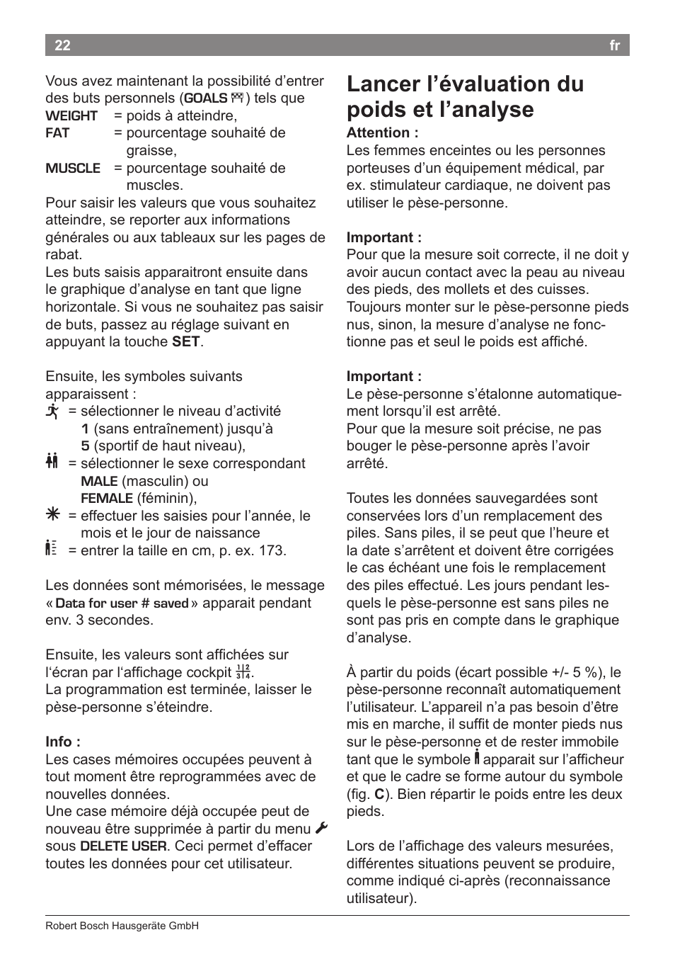 Lancer l’évaluation du poids et l’analyse | Bosch PPW7170 Analysewaage elektronisch AxxenceAnalysis Graphic User Manual | Page 22 / 137