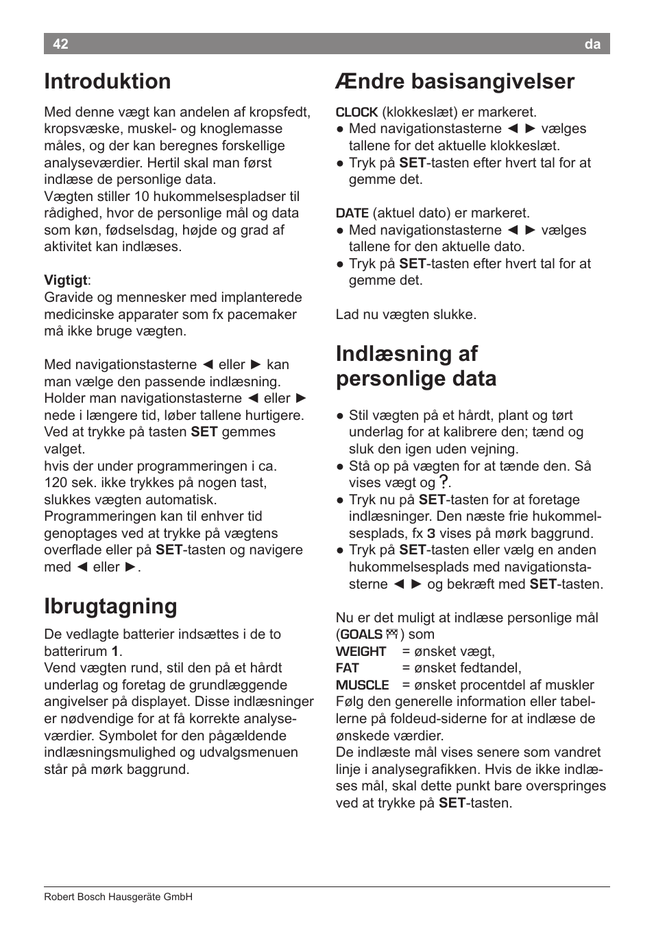 Ændre basisangivelser, Indlæsning af personlige data, Introduktion | Ibrugtagning | Bosch PPW7170 Analysewaage elektronisch AxxenceAnalysis Graphic User Manual | Page 42 / 137