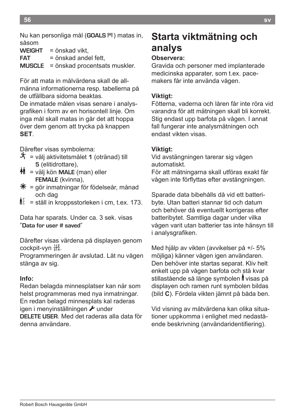 Starta viktmätning och analys | Bosch PPW7170 Analysewaage elektronisch AxxenceAnalysis Graphic User Manual | Page 56 / 137