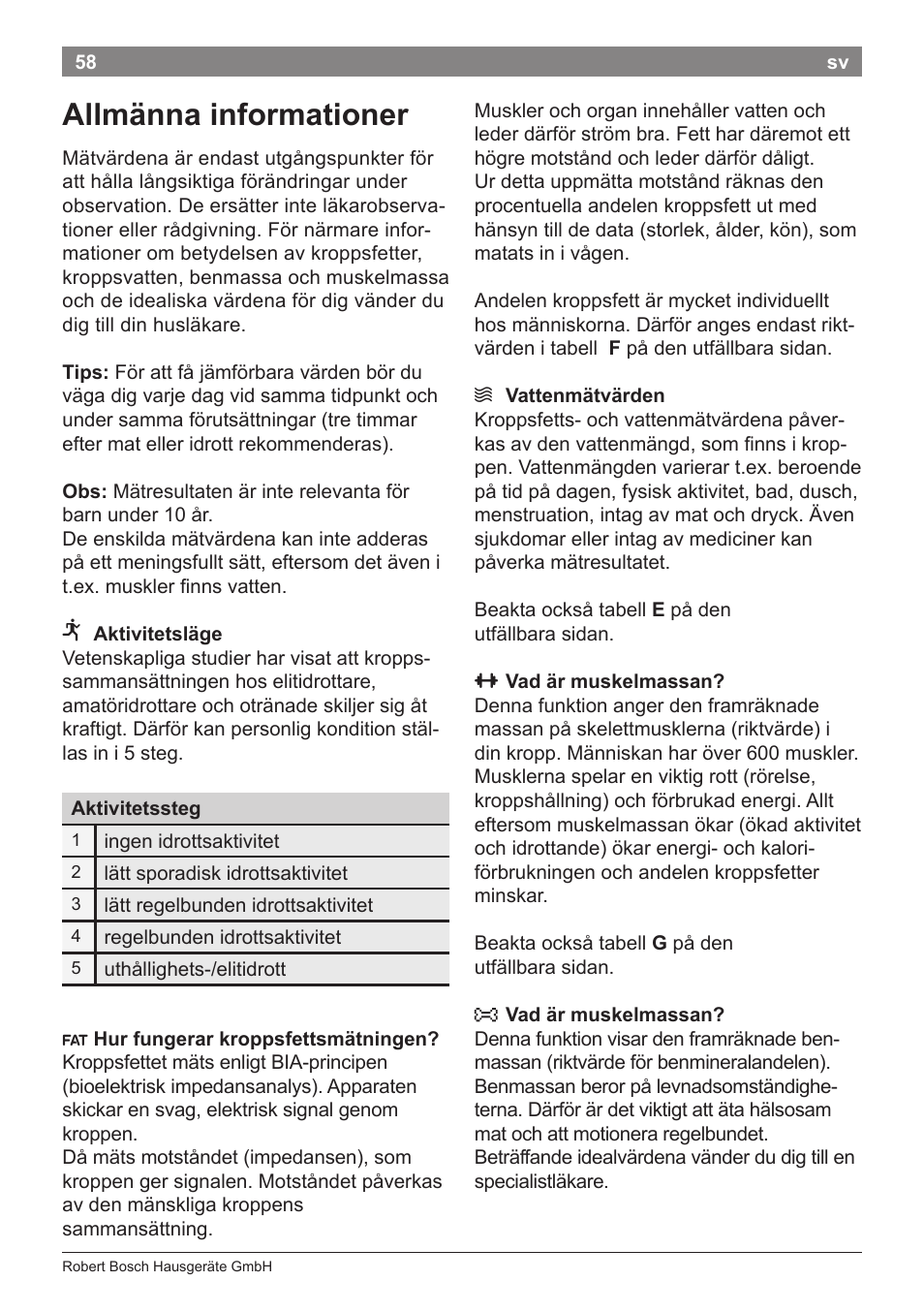 Allmänna informationer | Bosch PPW7170 Analysewaage elektronisch AxxenceAnalysis Graphic User Manual | Page 58 / 137