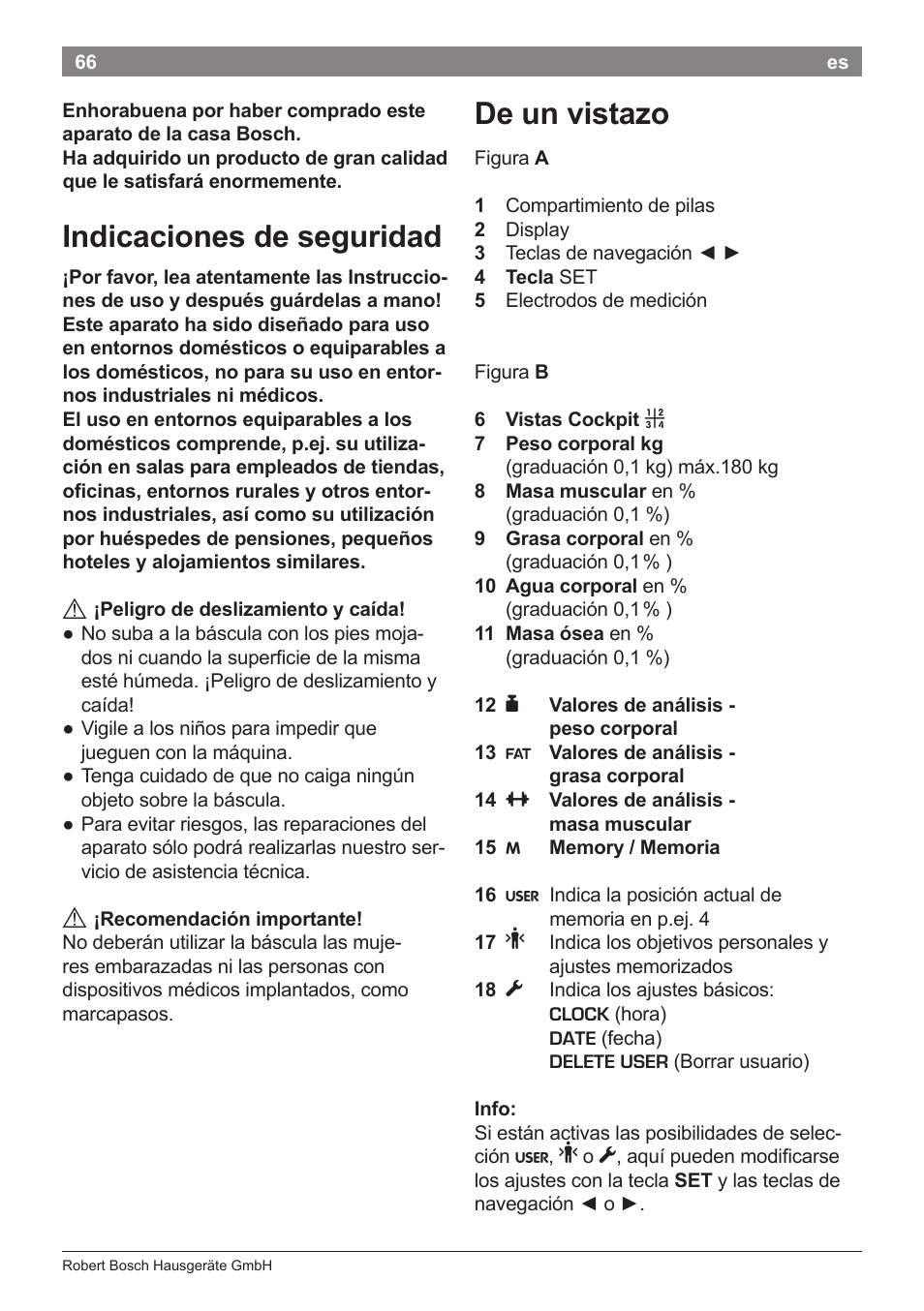 Indicaciones de seguridad, De un vistazo | Bosch PPW7170 Analysewaage elektronisch AxxenceAnalysis Graphic User Manual | Page 66 / 137