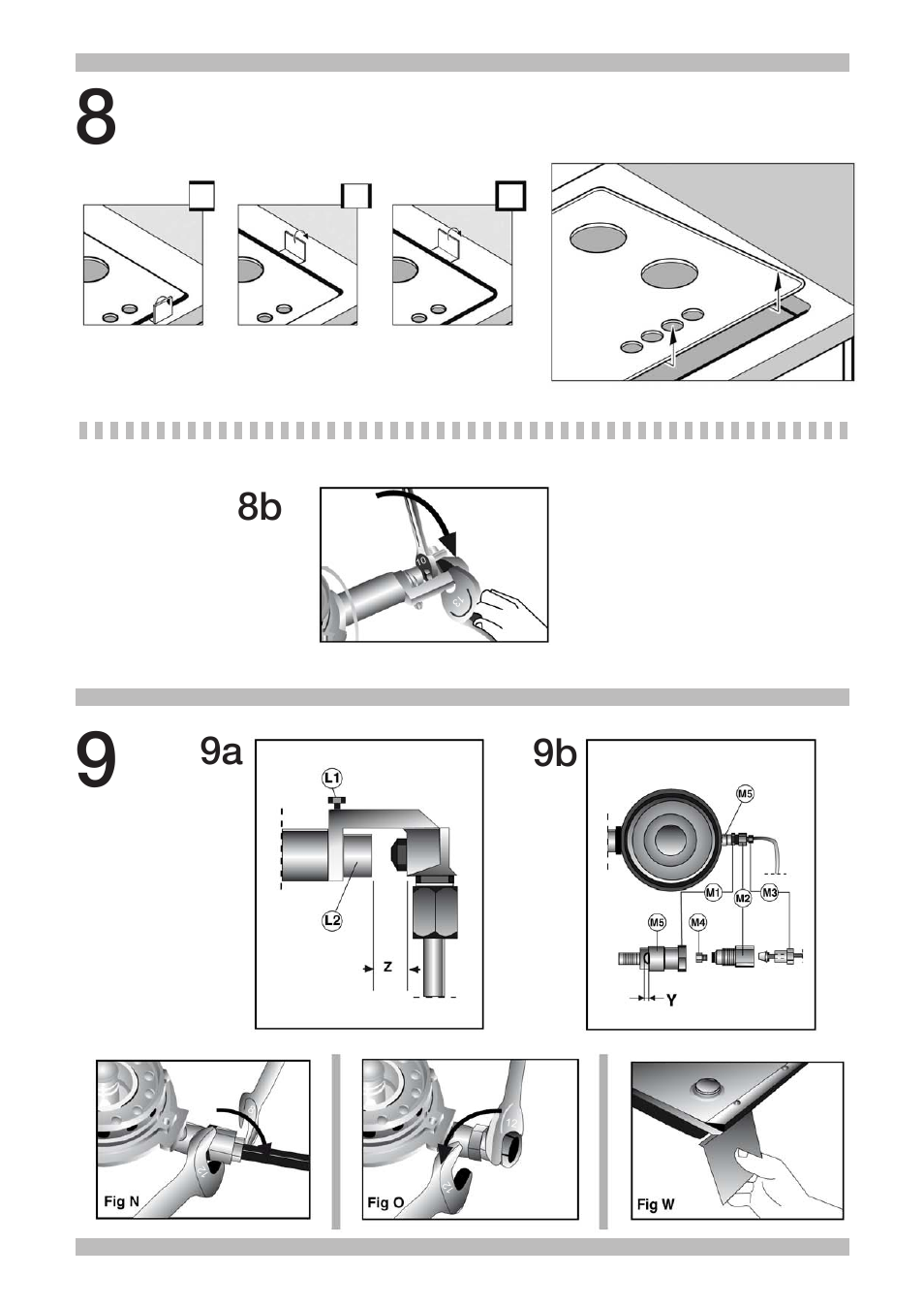 9a 9b 8b | Bosch PRP626B70E Gas-Kochstelle Glaskeramik 60 cm User Manual | Page 4 / 24