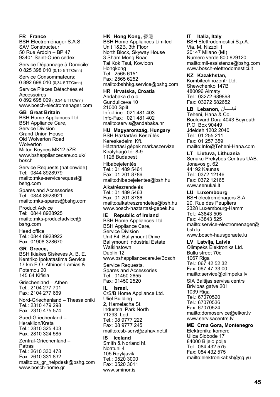 Bosch PHA2662 Warmluftstylingbürste volume curl User Manual | Page 47 / 50