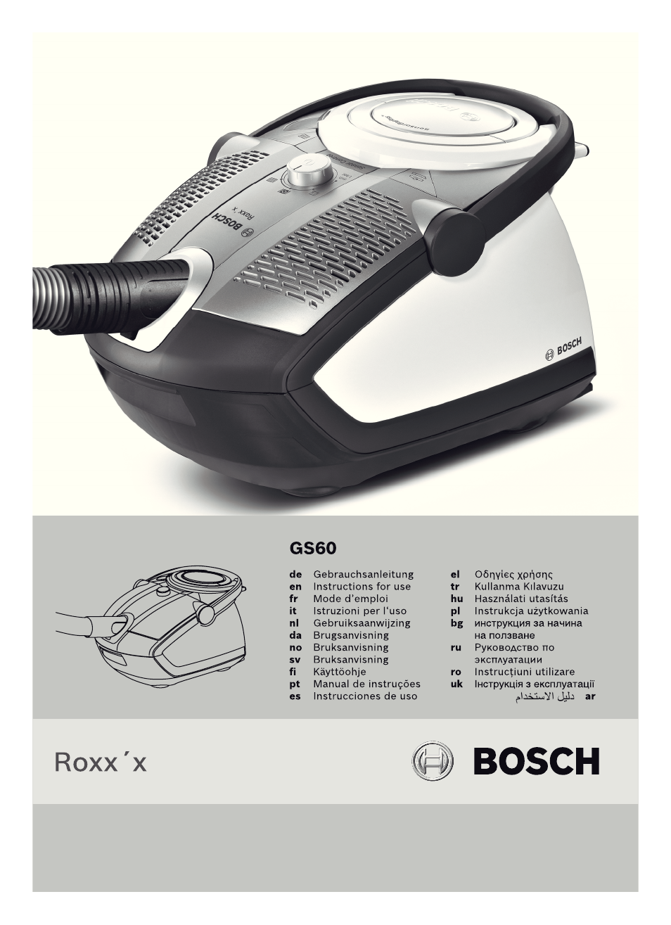 Bosch Roxx´x HomeProfessional Beutelloser Bodenstaubsauger BGS6PRO2 titanium User Manual | 117 pages