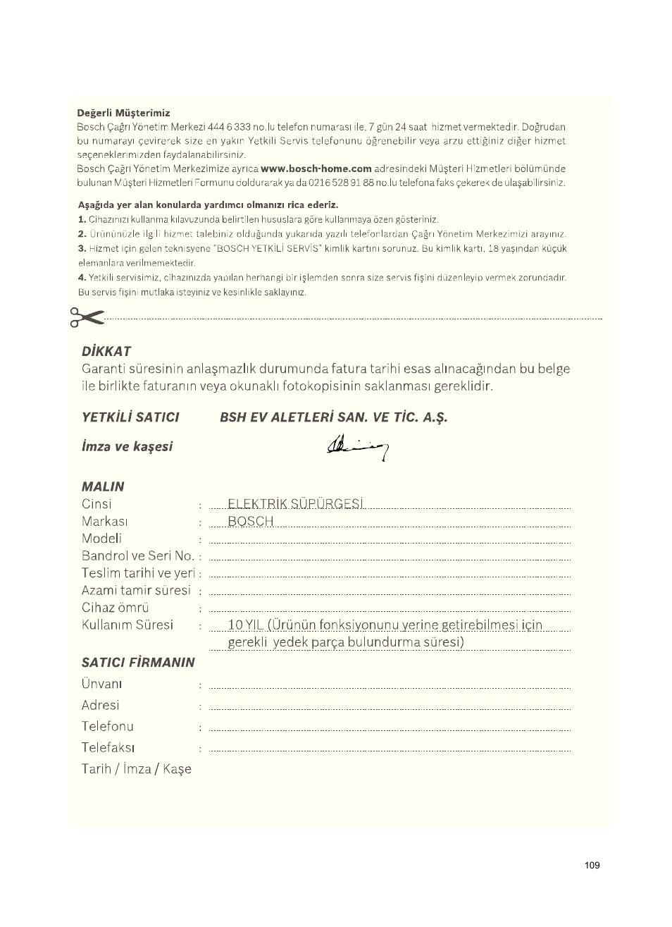 Bosch Roxx´x HomeProfessional Beutelloser Bodenstaubsauger BGS6PRO2 titanium User Manual | Page 109 / 117