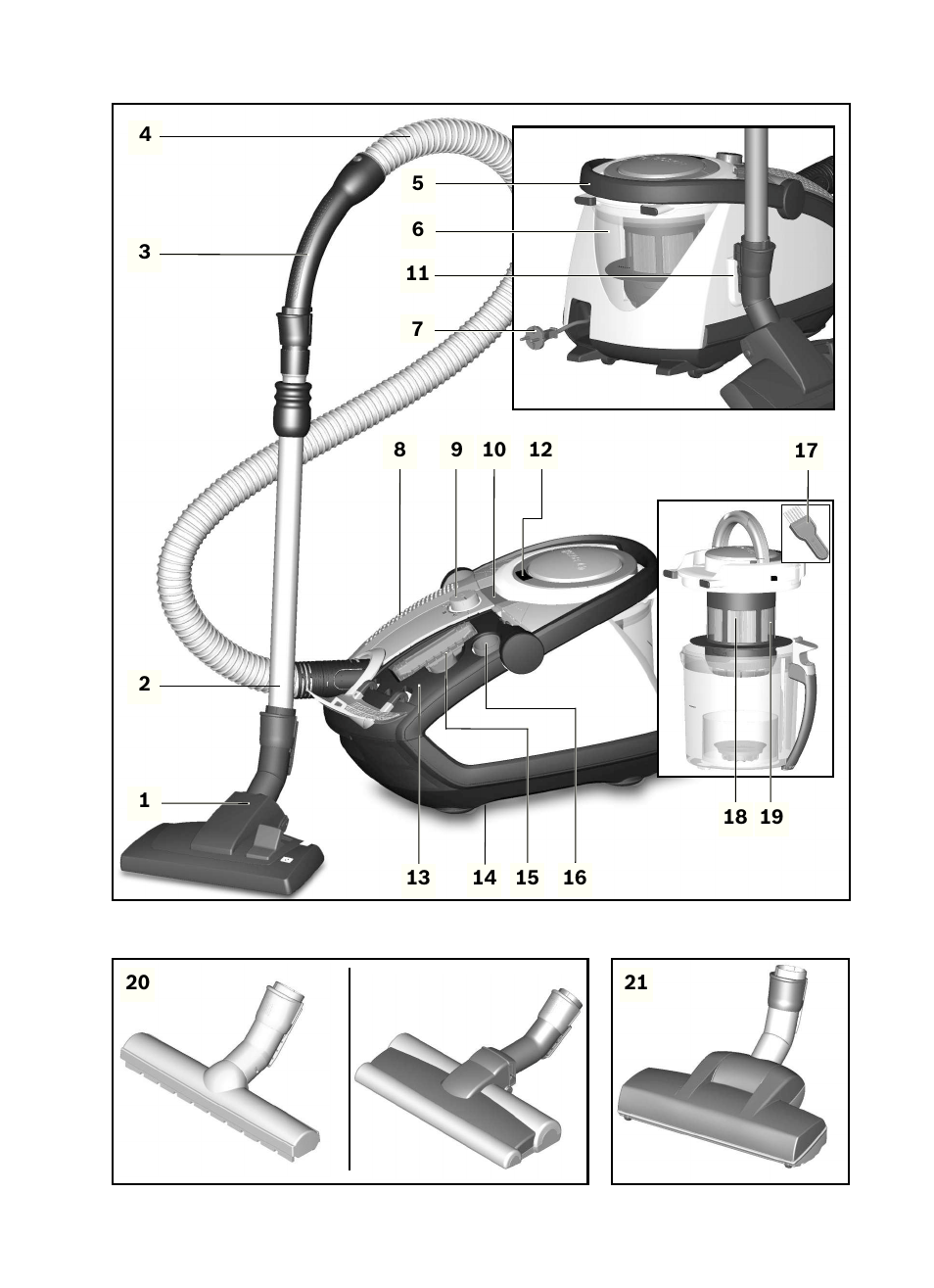 Bosch Roxx´x HomeProfessional Beutelloser Bodenstaubsauger BGS6PRO2 titanium User Manual | Page 113 / 117