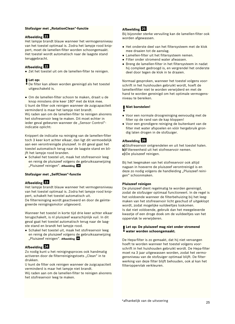 Bosch Roxx´x HomeProfessional Beutelloser Bodenstaubsauger BGS6PRO2 titanium User Manual | Page 25 / 117