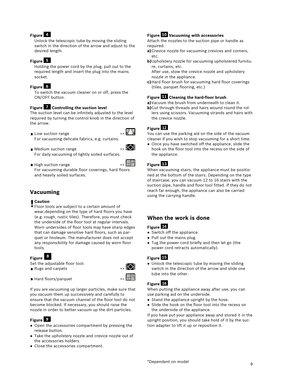 Whentheworkisdone, Vacuuming | Bosch Roxx´x HomeProfessional Beutelloser Bodenstaubsauger BGS6PRO2 titanium User Manual | Page 9 / 117